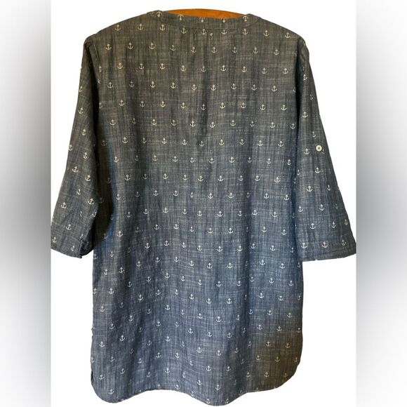Hatley Chambray Anchor Shirt Size S/P - Picture 4 of 5